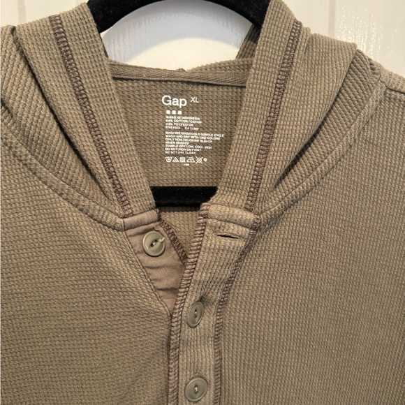 Mens GAP Green Thermal Hoodie Size XL - Picture 8 of 9